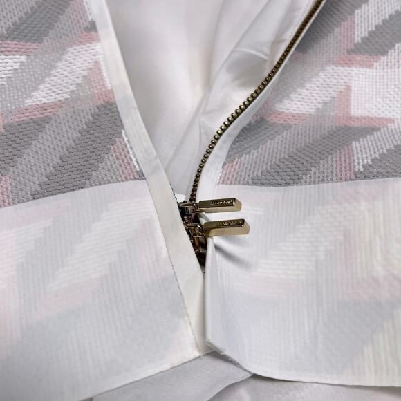 Hugo Boss Diemoni Sleeveless A-line Dress Houndstooth Tweed Pink/Grey Size 8 - Picture 7 of 11
